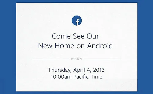 Nota de prensa Facebook,come see our new home on Android