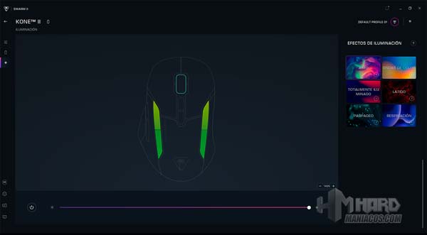 ajustes de iluminacion en software Swarm II a Turtle Beach Kone II