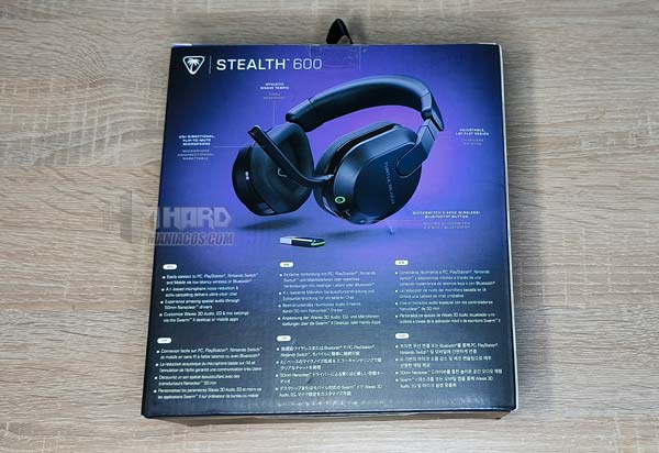 parte de atras caja auriculares Turtle Beach Stealth 600 Gen 3