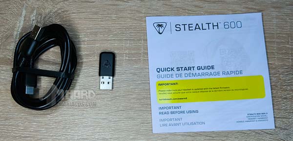 accesorios unboxing auriculares Turtle Beach Stealth 600 Gen 3