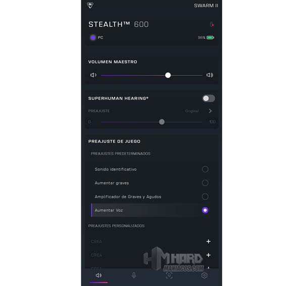 ajustes sonido app movil auriculares Turtle Beach Stealth 600 Gen 3