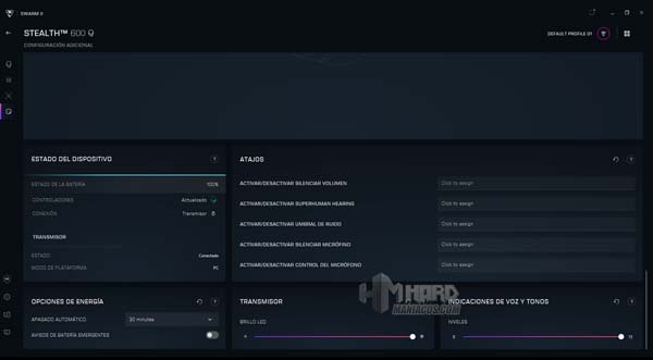 ajustes adicionales software auriculares Turtle Beach Stealth 600 Gen 3